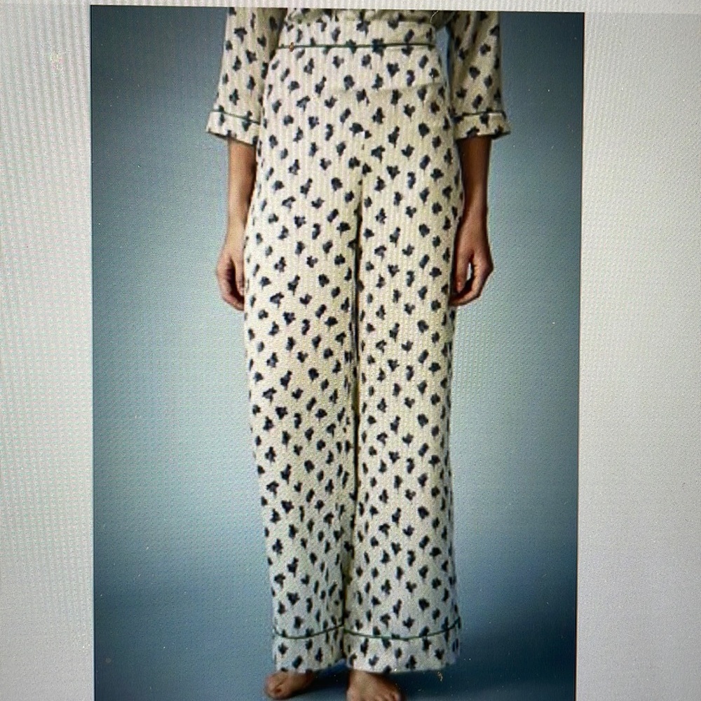 Kate Moss Topshop floral pajama high rise silky wide leg pants